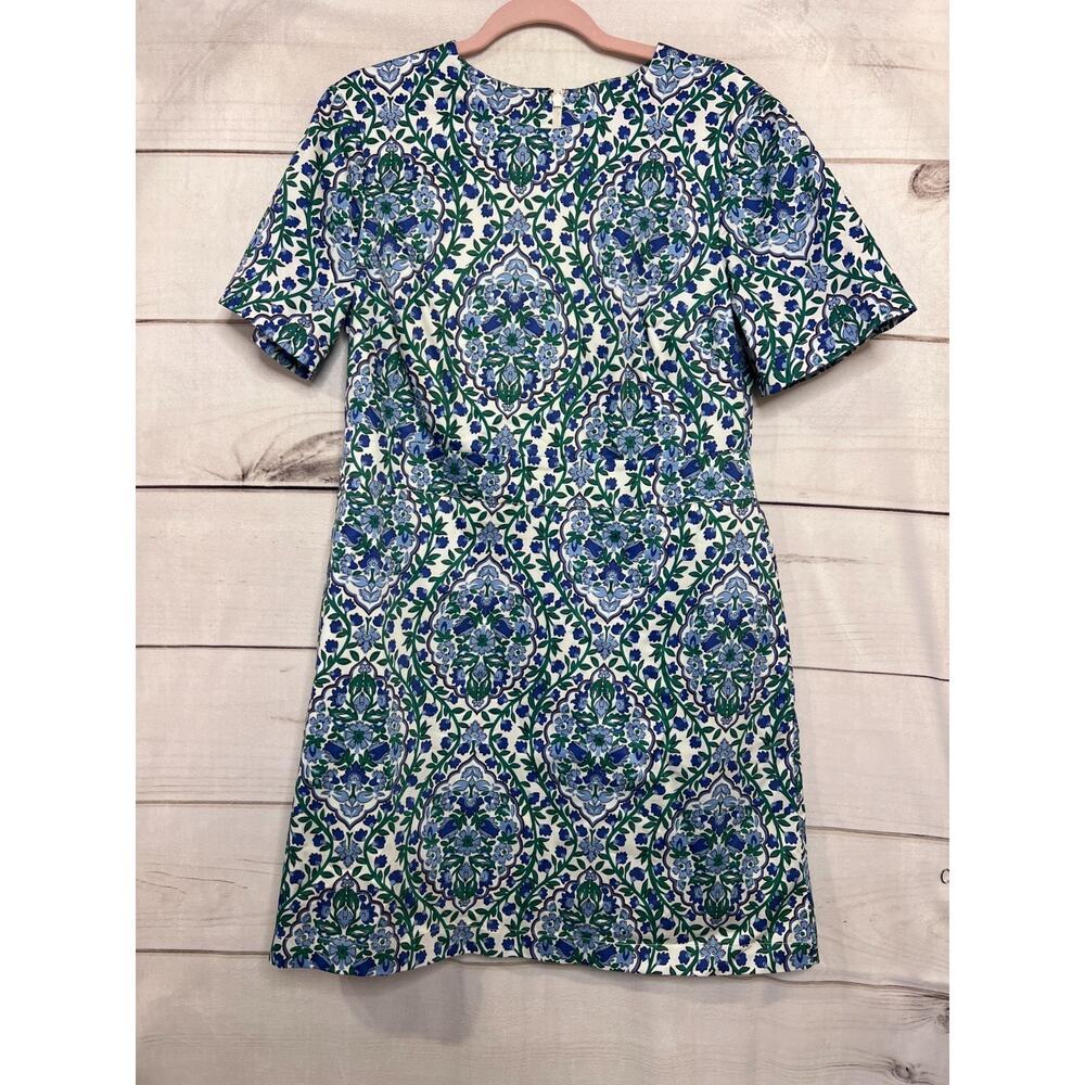 Boden Blue and Green Patterned Midi Dress